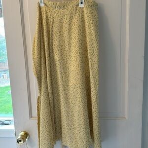 Yellow long wrap skirt